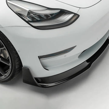 Tespart - Tesla Model 3 Front Lip Spoiler V Style - Real Carbon Fiber