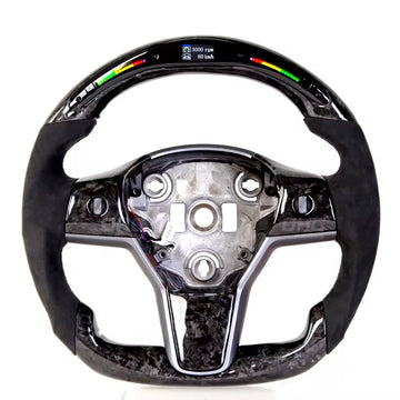 Tespart - Model 3 / Y LED Sport Alcantara Steering Wheel 【Style 32】