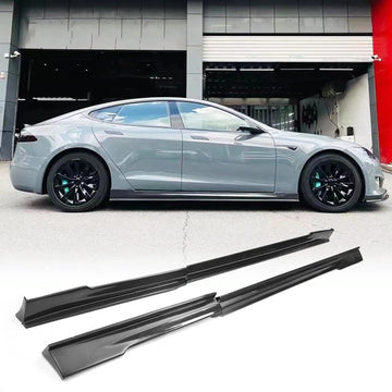 Tespart - Real Carbon Fiber Side Skirts for Tesla Model S 2014-2020【REVOZPORT Style】