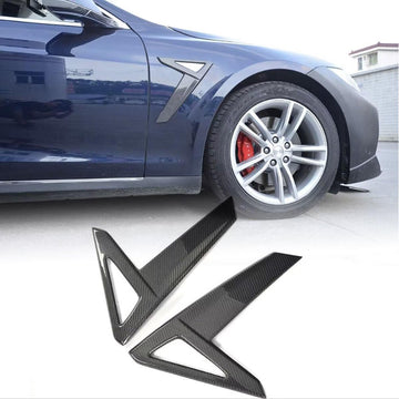Tespart - Real Carbon Fiber side camera indicator cover suitable for Tesla Model S 2014-2020