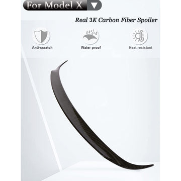 Tespart - Model X Spoiler Sports Style - Real Molded Carbon Fiber
