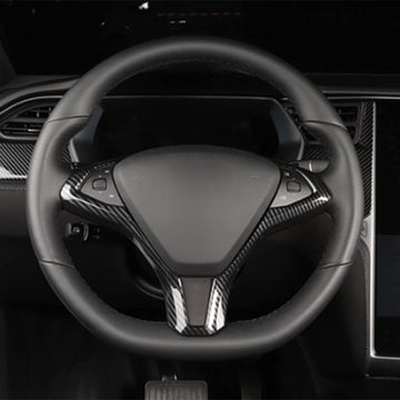 Tespart - Real carbon fiber Steering Wheel Trim Cover for Tesla Model S/X 2012-2020