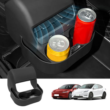 Tespart - Rear Air Vent Cup Holder Storage Box For Tesla Model 3/Y