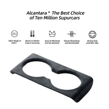 Tespart - Rear Water Cup Holder Cover Trim Alcantara Suede for Tesla Model 3 Highland