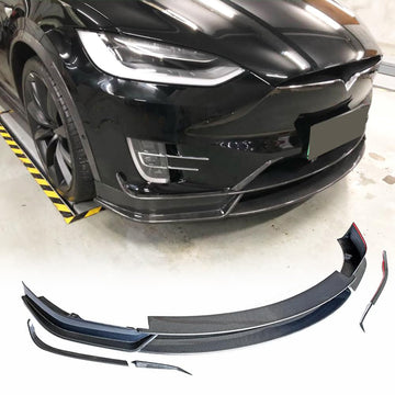 Tespart - Model X Spoiler Front Lip - Rear Molded Carbon Fiber