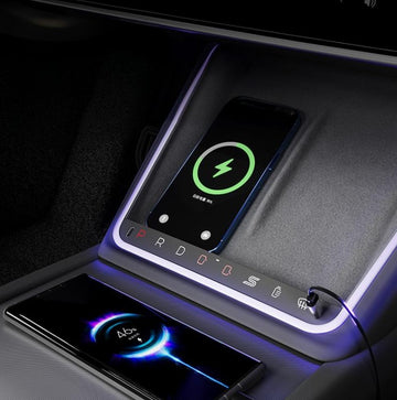 Wireless Charging Smart Button with Ambient Light for Model 3 Highland & New Model Y