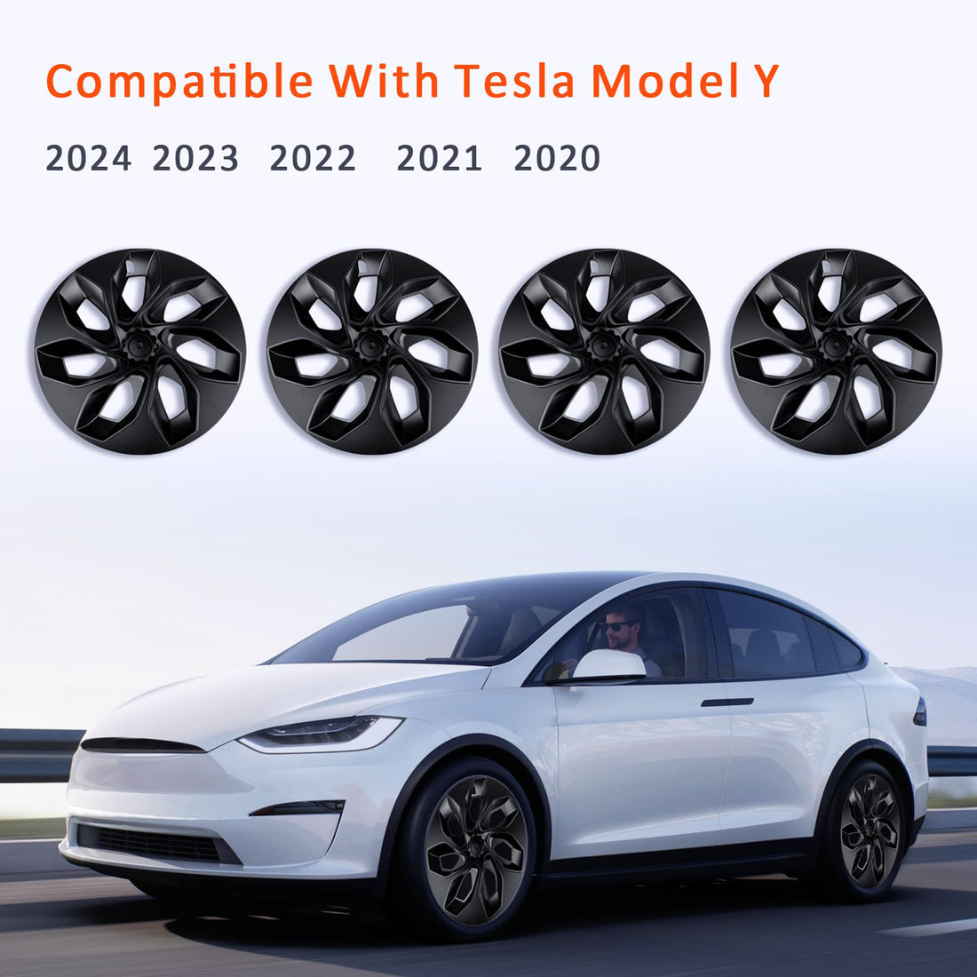 Tespart- 19' Starship Wheel Covers for Tesla Model Y -(Set of 4)