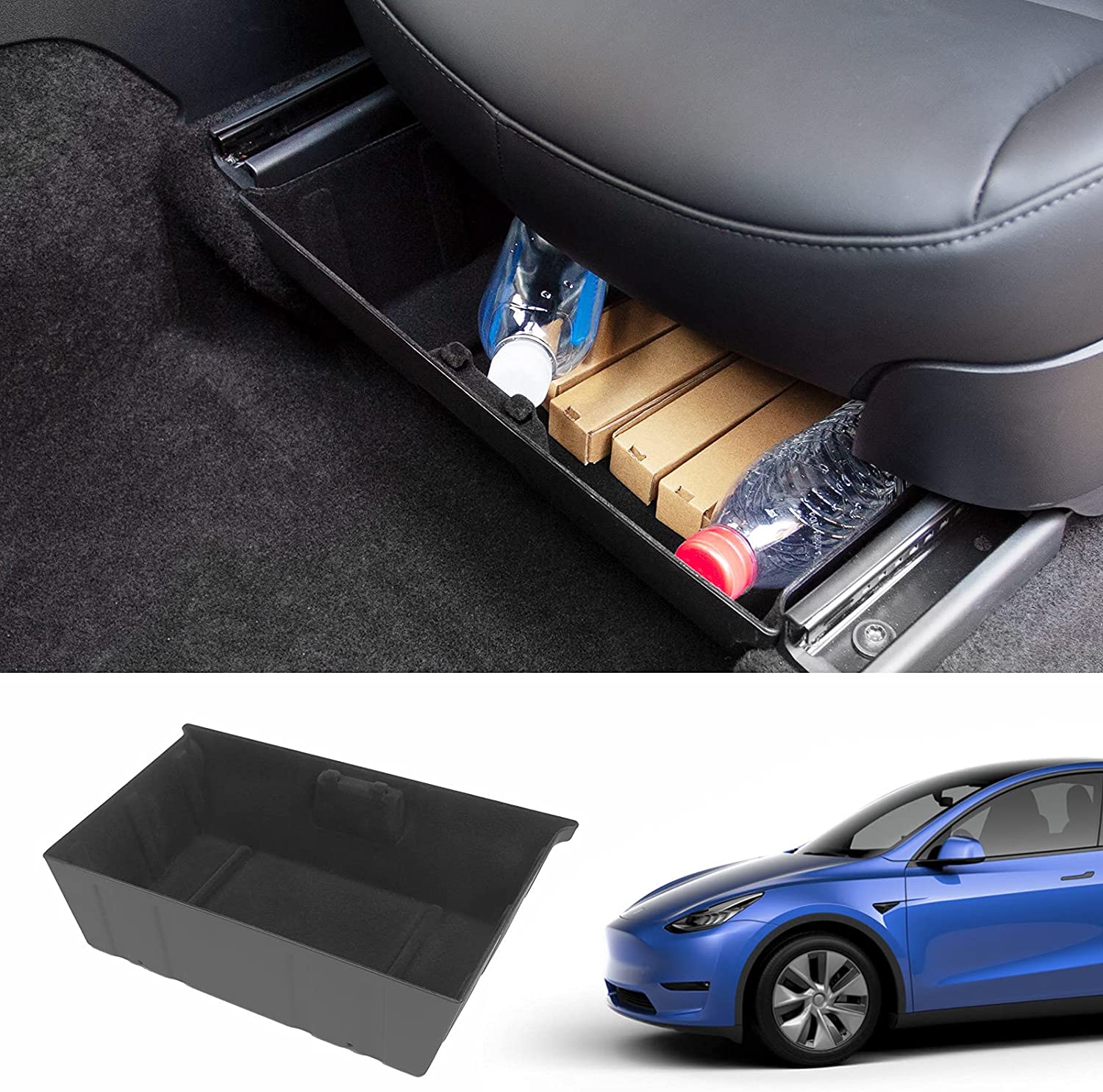 Caja de almacenamiento debajo del asiento delantero para Tesla Modelo Y 2020-2023