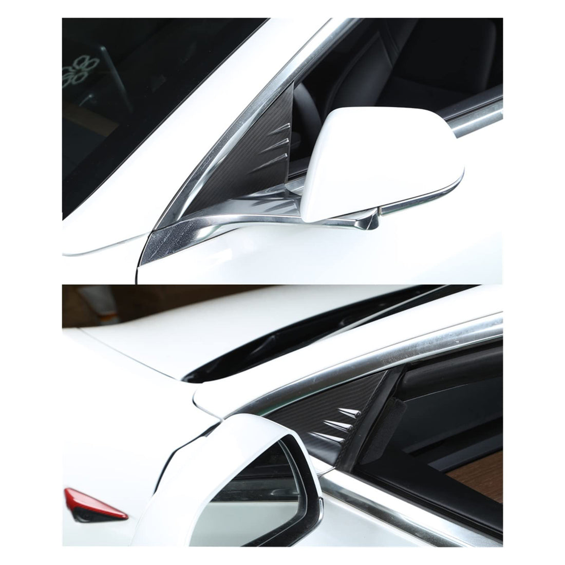 Tespart- A-pillar Glass Trim for Tesla Model Y / 3 - Dry Carbon Fiber Exterior Mods