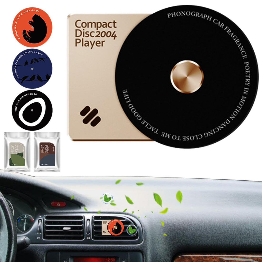Car Air Freshener Vent Clip Record Player Diffuser for Tesla