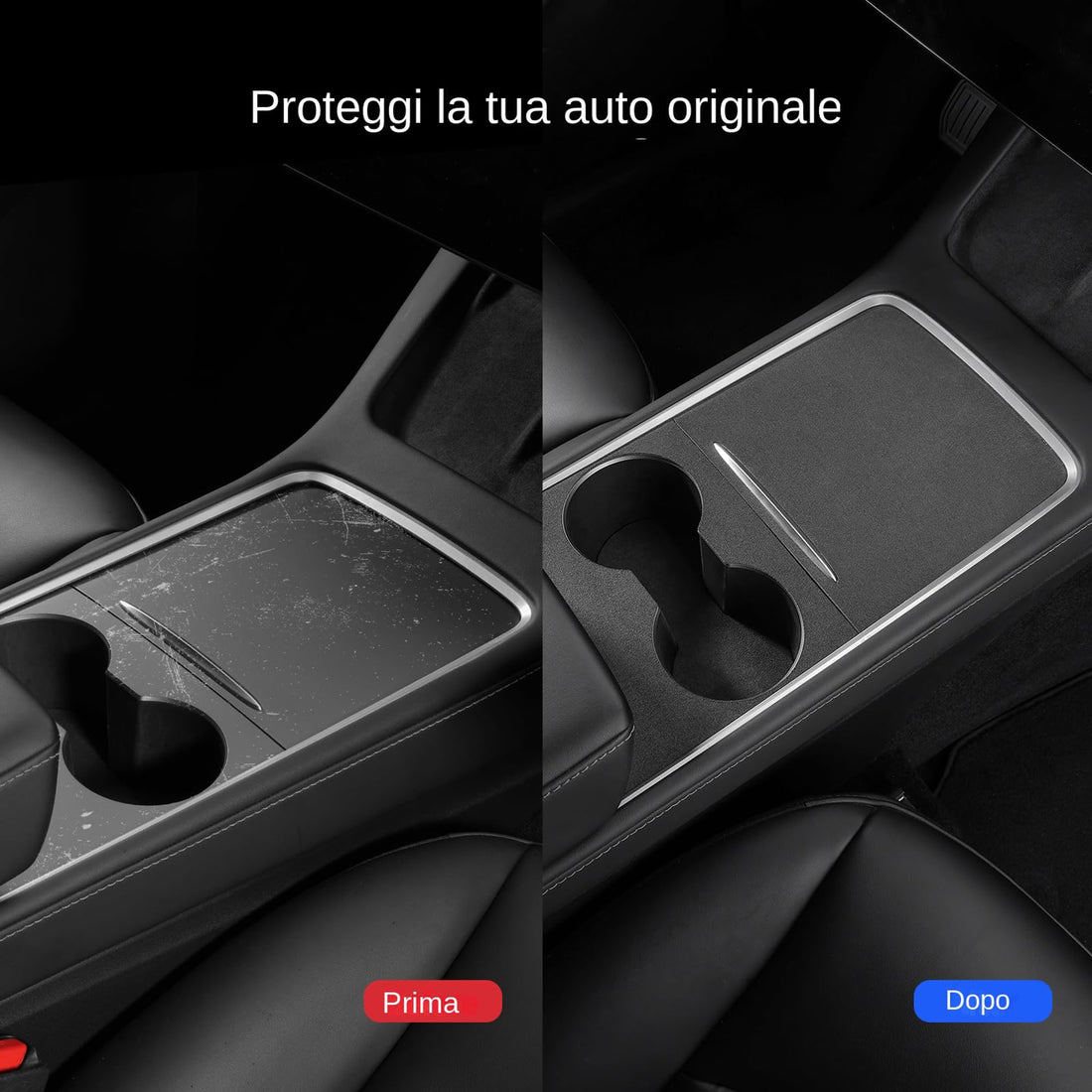 Tespart - Alcantara Central Control Panel Sticker for Tesla Model 3