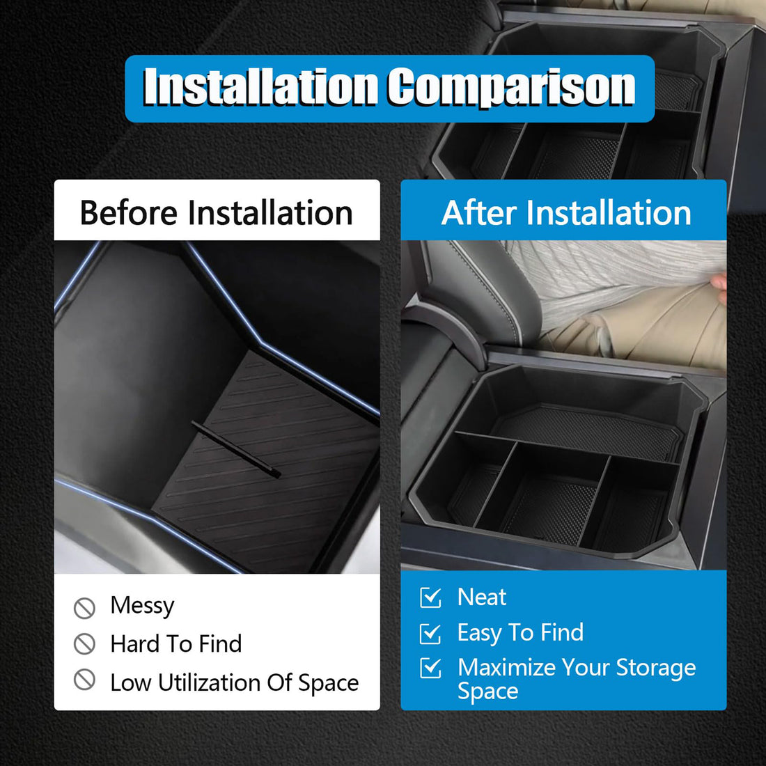 Tespart - Armrest Storage Box for Tesla Cybertruck