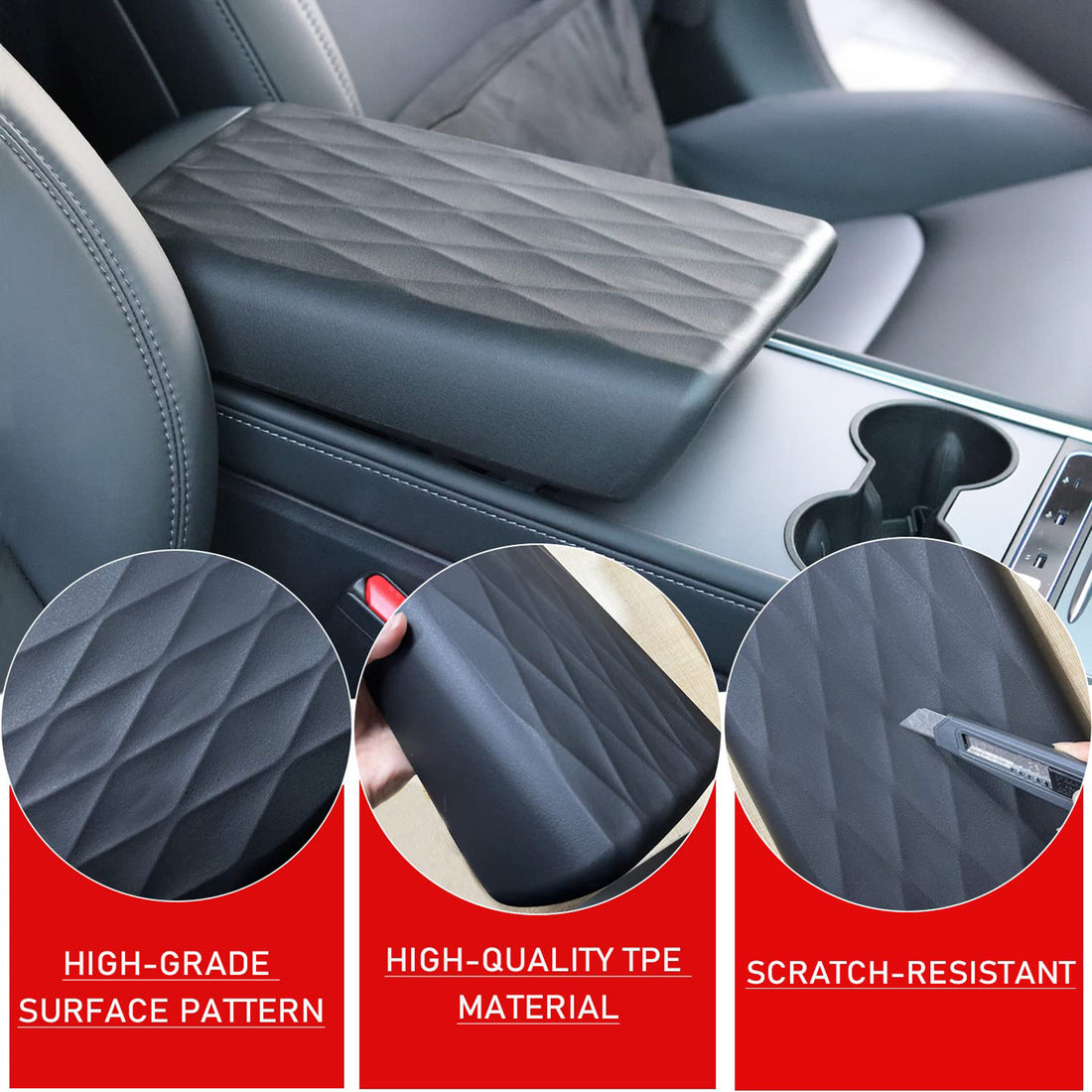 Tespart - Armrest Cover for Tesla Model 3/ Y(TPE）