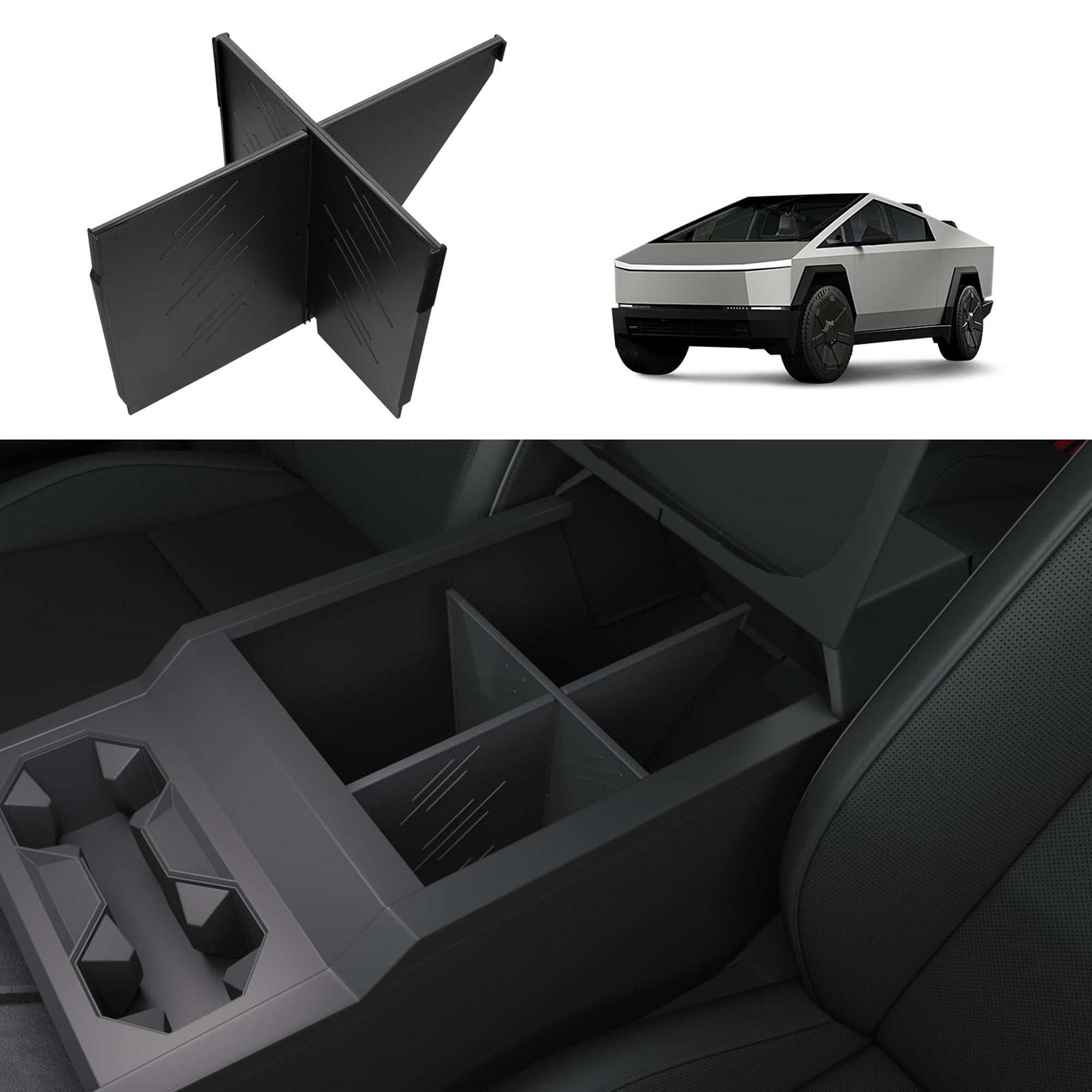 Tespart - Armrest Storage Box Divider for Tesla Cybertruck