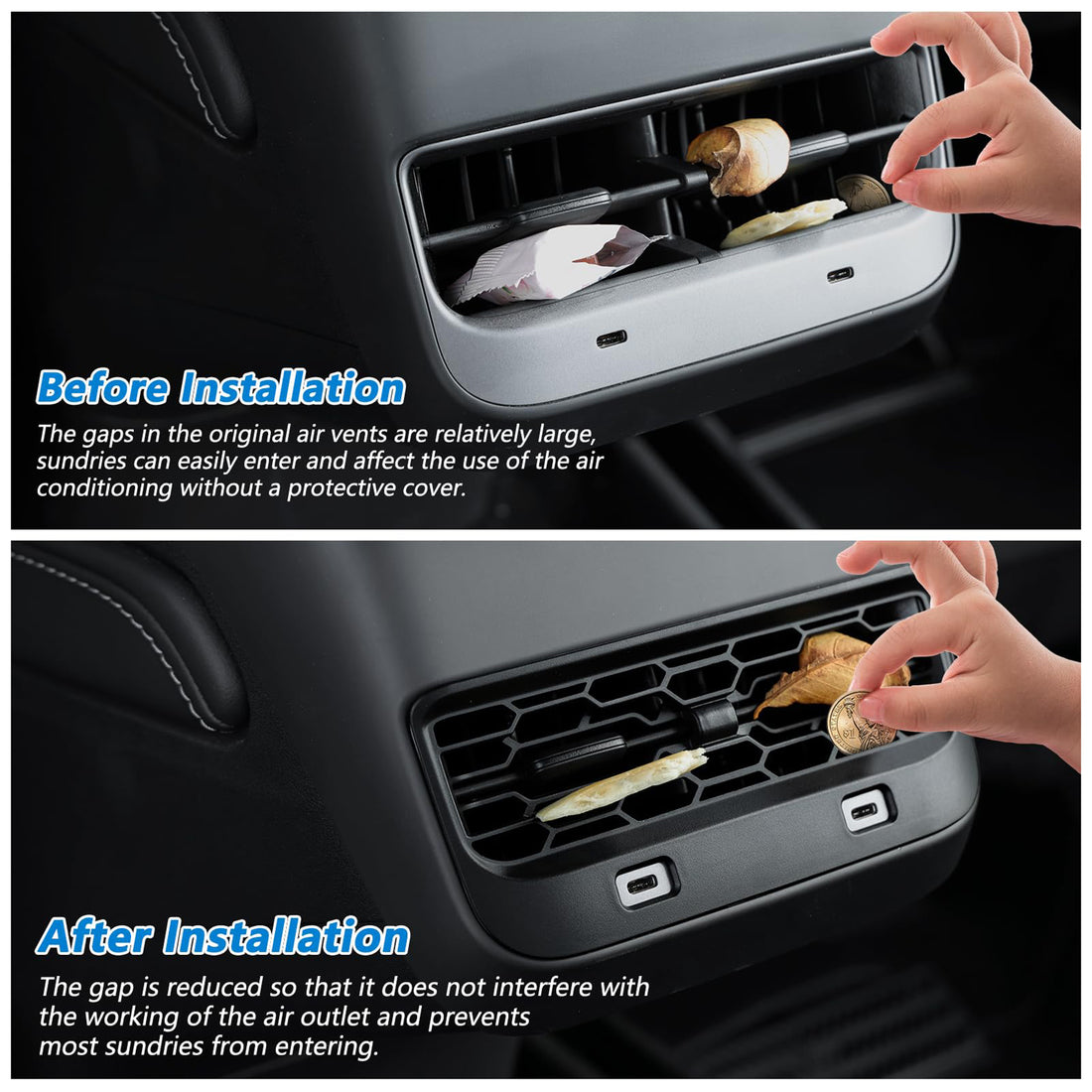 Tespart - Backseat Air Vents Cover For Tesla Model 3/Y