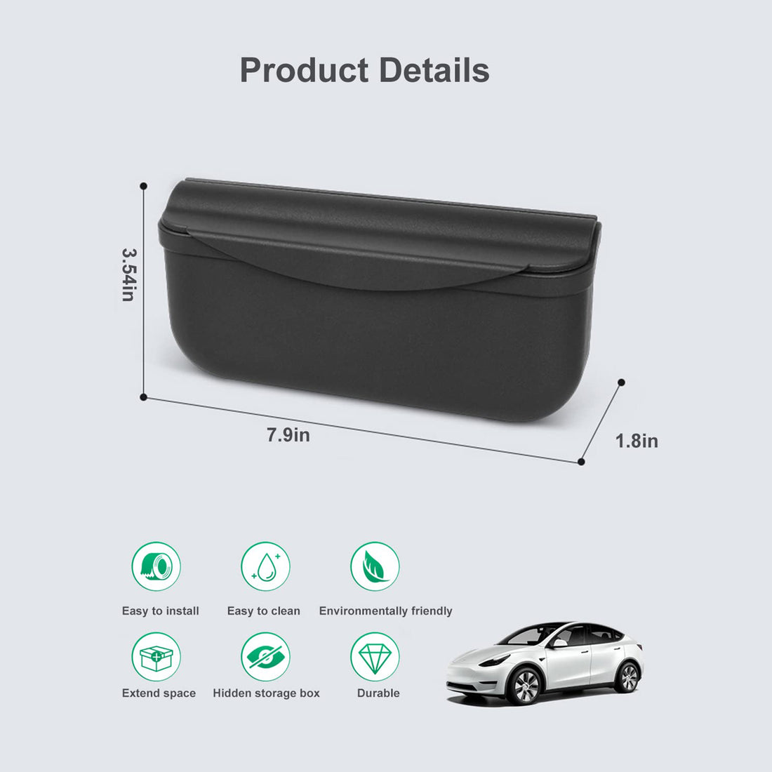 Tespart - Backseat Silicone Storage Box for Tesla Model 3/Y