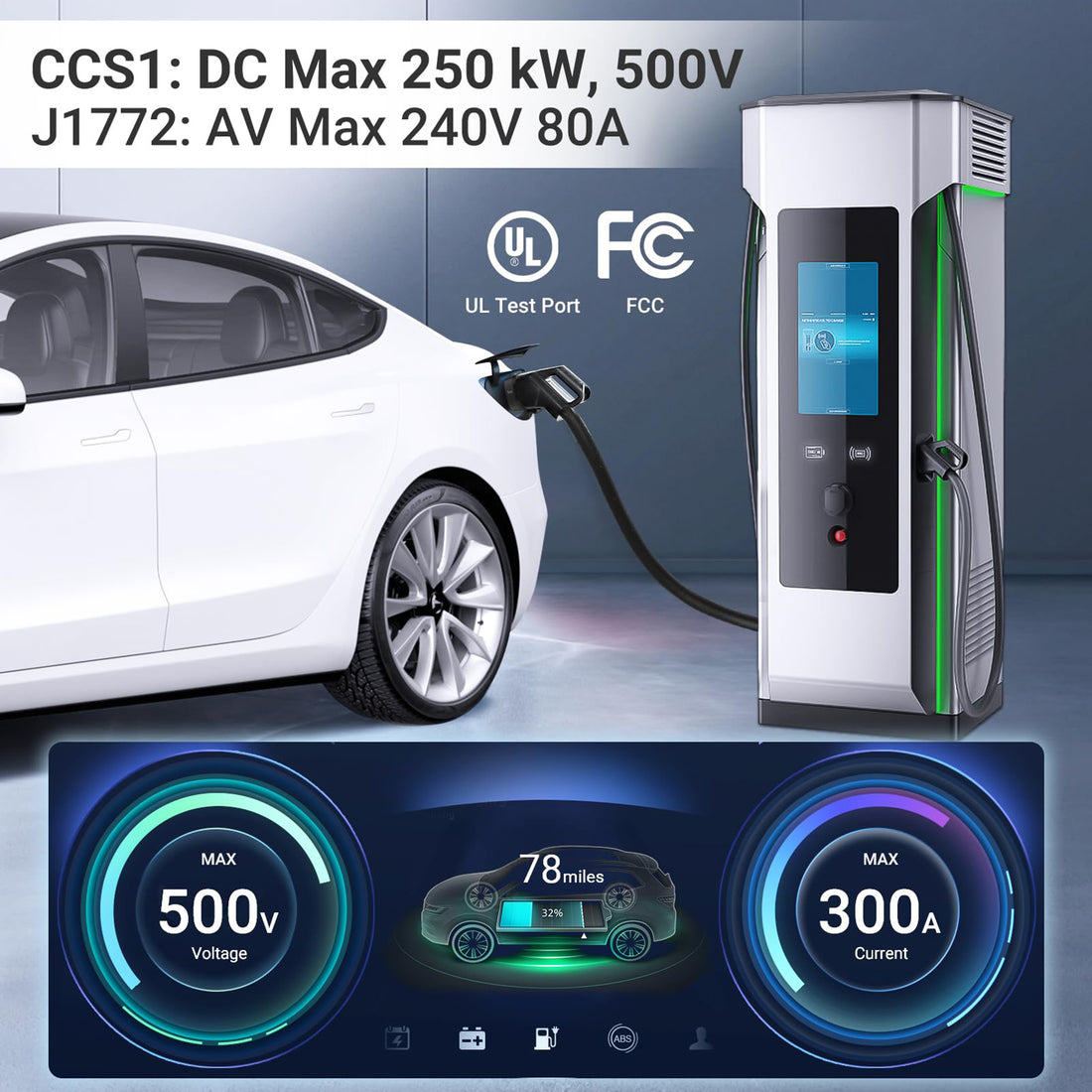 Tespart - CCS1 & J1772 2-in-1 Charging Adapter for Tesla