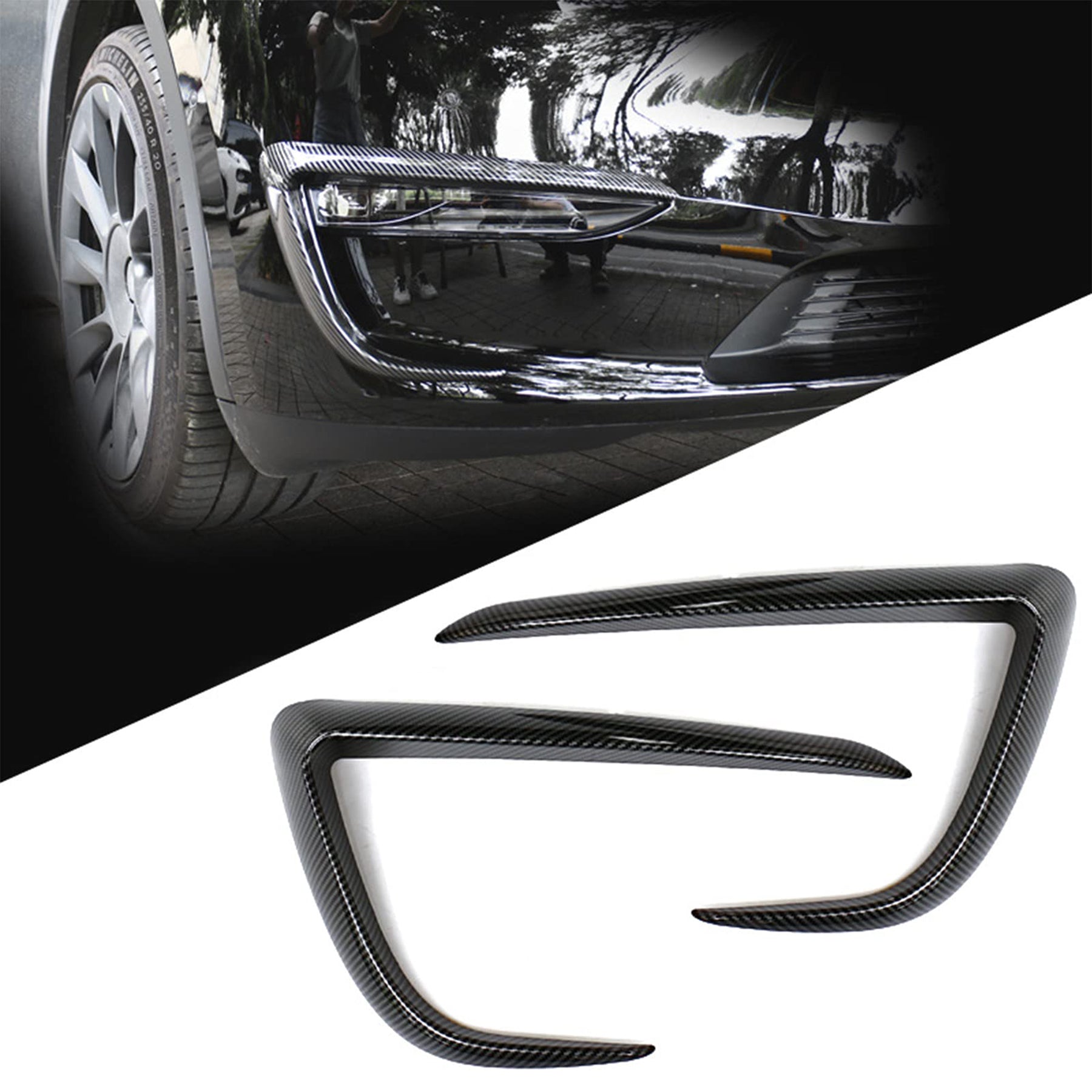 Tespart - Tesla Model Y Fog Light Trim - Carbon Fiber Exterior Mods