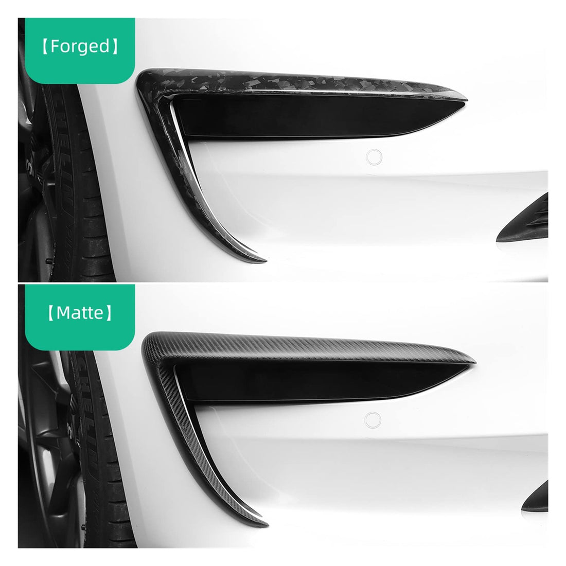 Tespart - Tesla Model Y Fog Light Trim - Carbon Fiber Exterior Mods