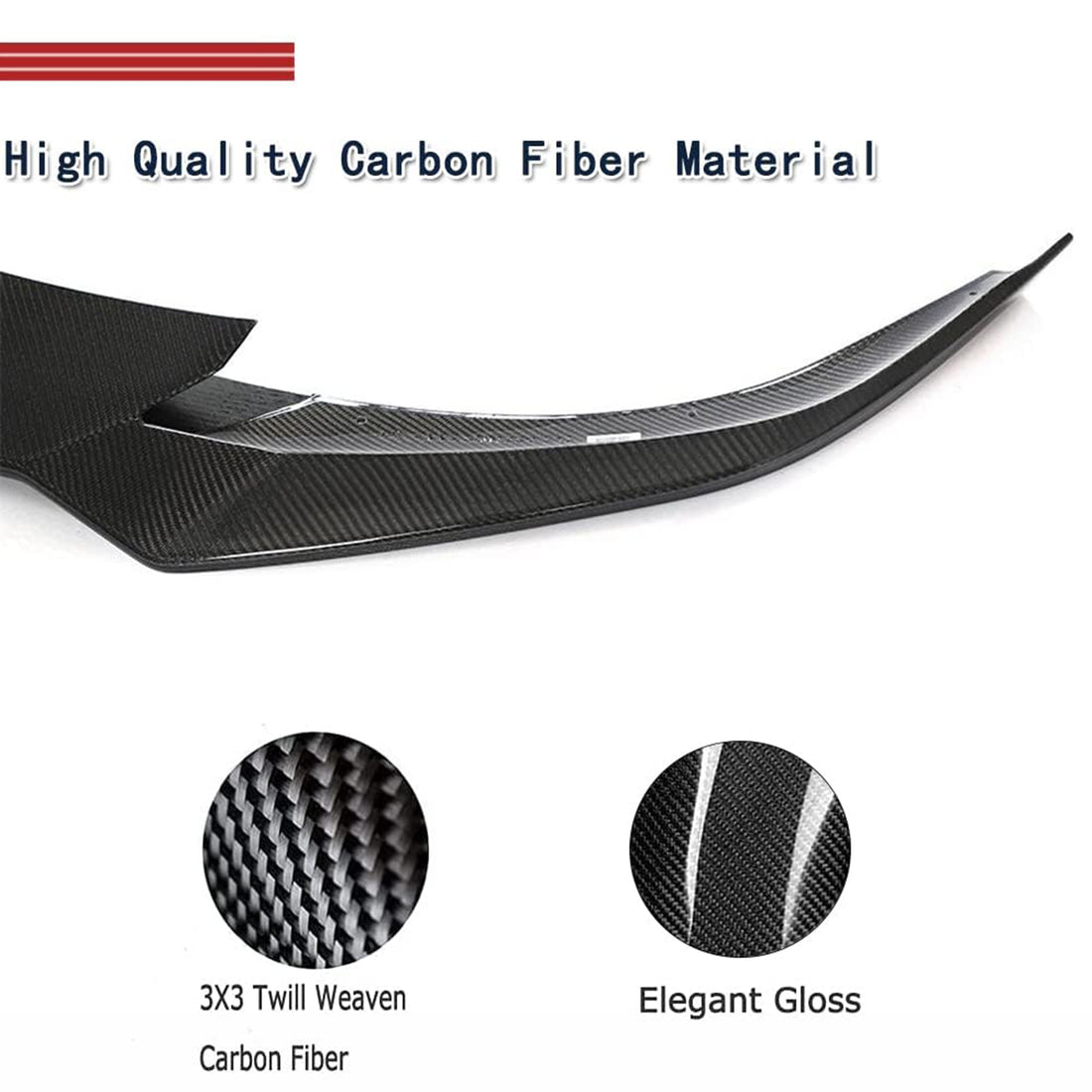 Tespart - Carbon Fiber Front Lip Spoiler For Tesla Model S 2022-2024