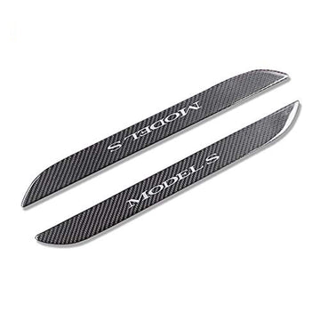 Tespart - Carbon Fiber Textured Front Door Sill Protector for Tesla Model S 2016-2018