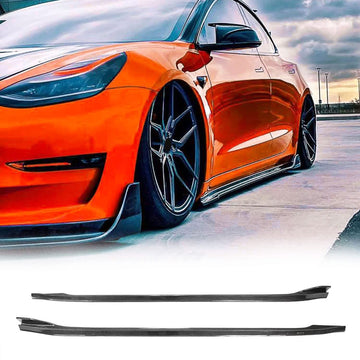 Tespart - Carbon Fiber V-Style Side Skirts for Tesla Model Y 2020-2024