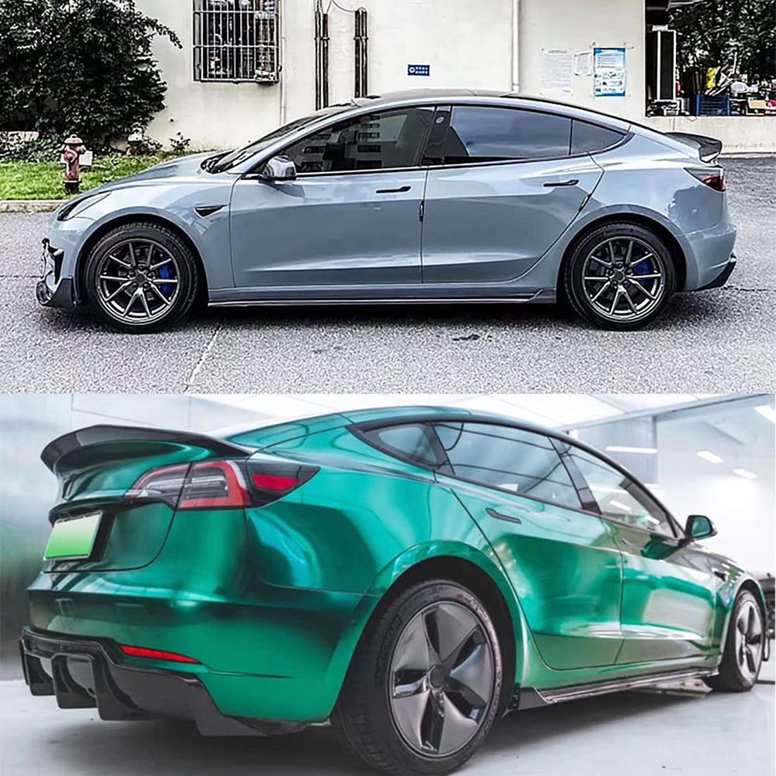 Tespart - Carbon Fiber V-Style Side Skirts for Tesla Model Y 2020-2024