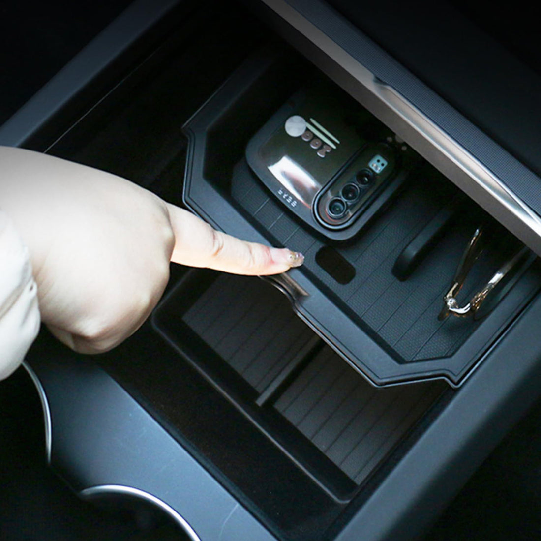 Tespart - Center Front Storage Box Double-Layered for Tesla Model 3 Highland