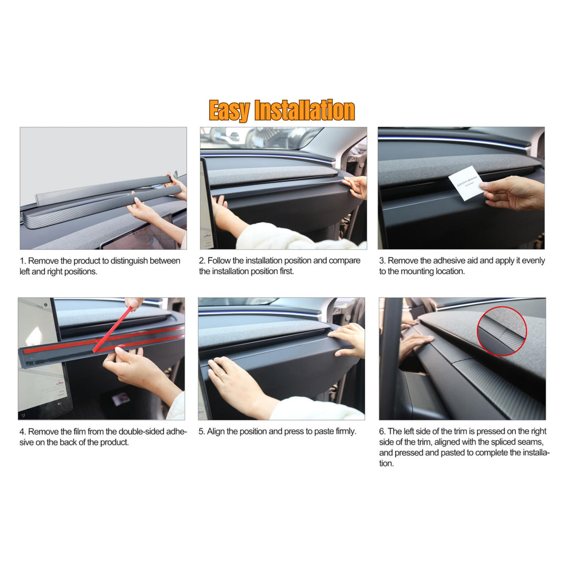 Tespart - Centre Dashboard Air Vent Trim Cover for Model 3 Highland -Segmented