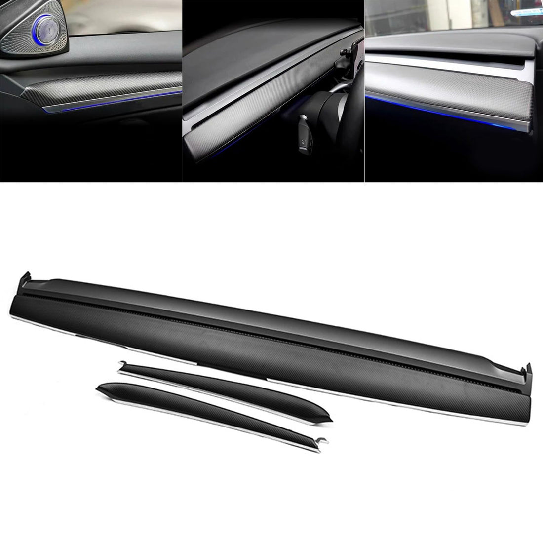 Tespart - Dashboard & Door Panel Replacement Kit for Tesla Model 3 / Y (3 Pieces) 2021-2023