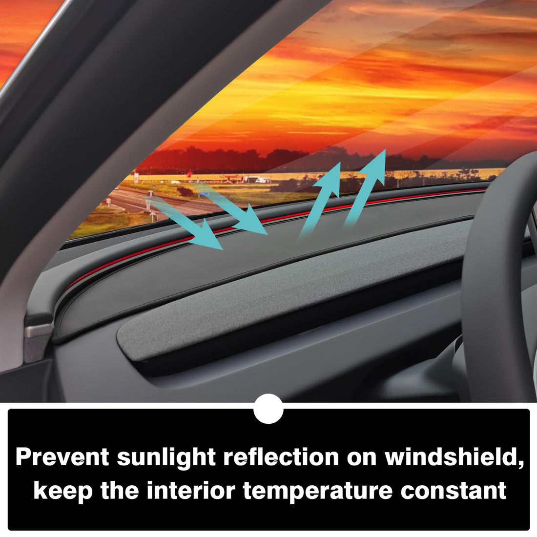 Tespart - Dashboard blackout mat for Tesla Model 3 Highland