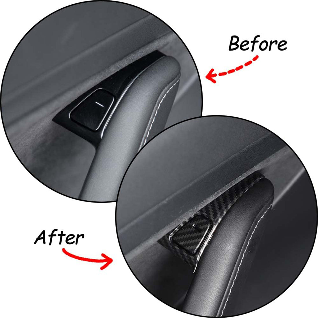 Tespart - Door Lock Switch Cover Trim for Tesla Model 3 & Model Y