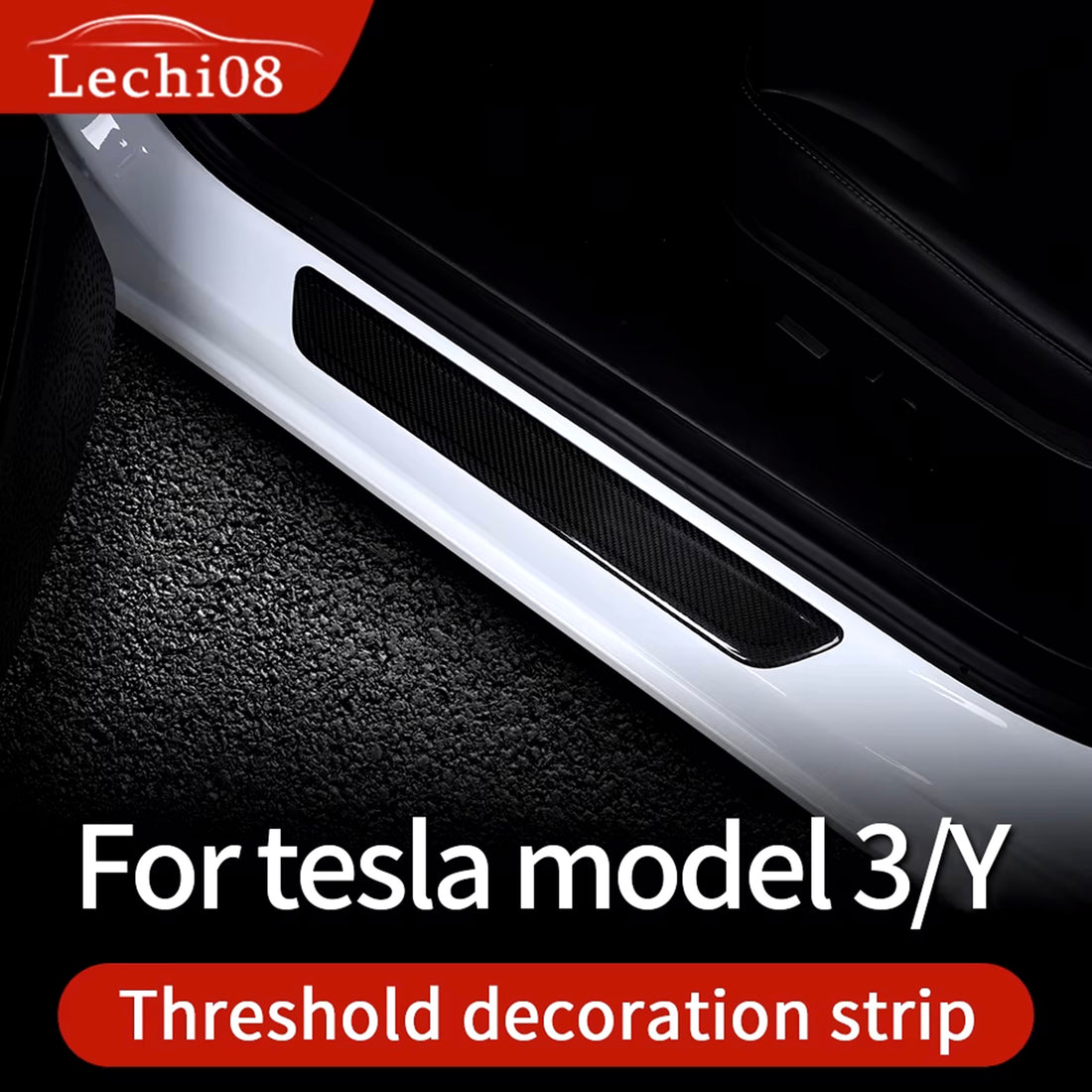 Tespart - Door Sill Scuff Plates Cover for Tesla Model 3 - Carbon Fiber Exterior Mods