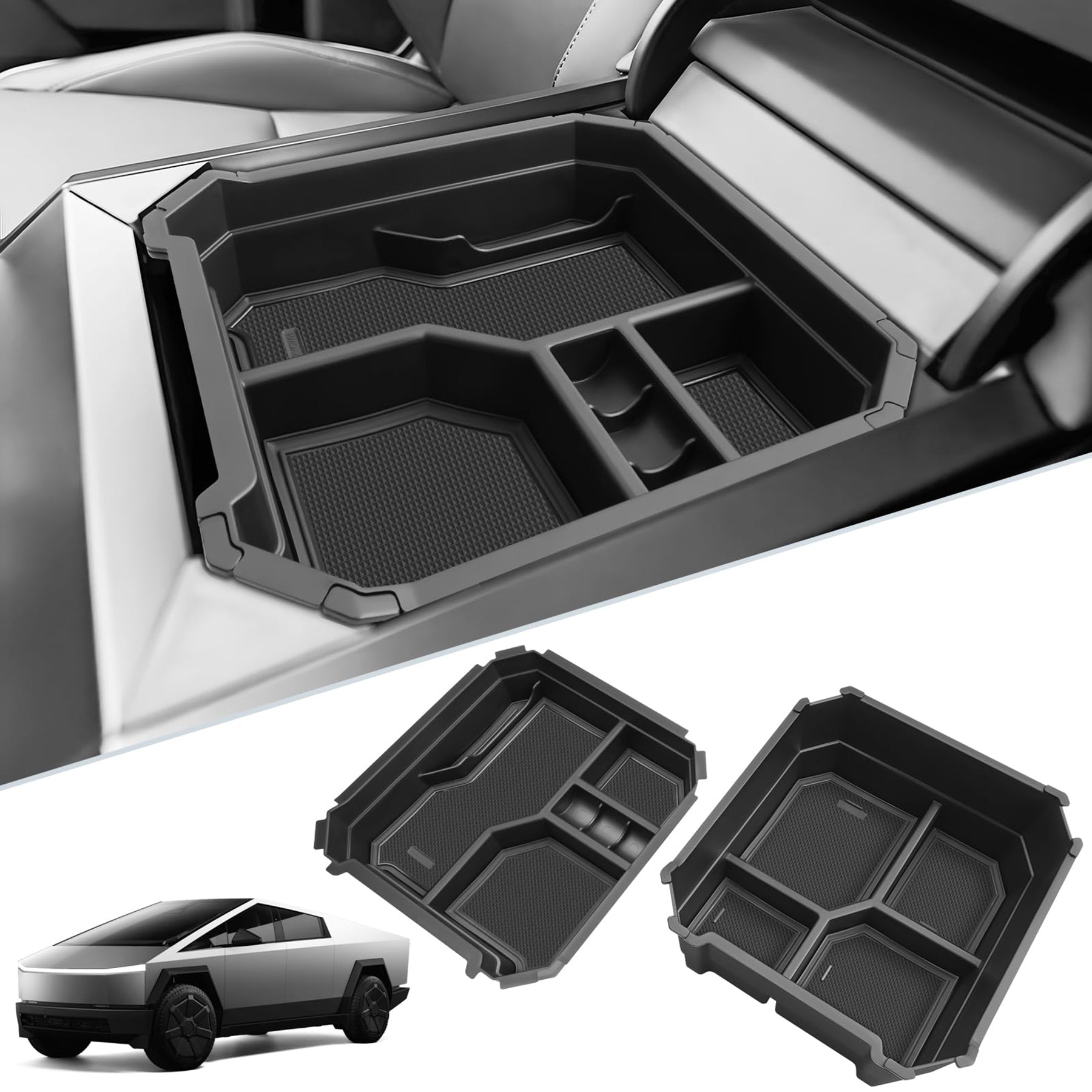 Tespart - Double-layer Center Console Storage Tray for Cybertruck