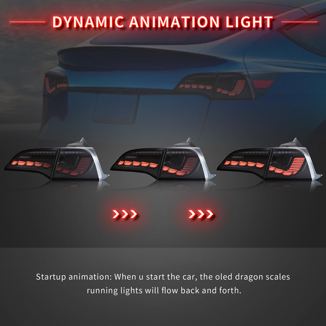 Tespart - Dragon Scale Tail Lights For Tesla Model 3/Y