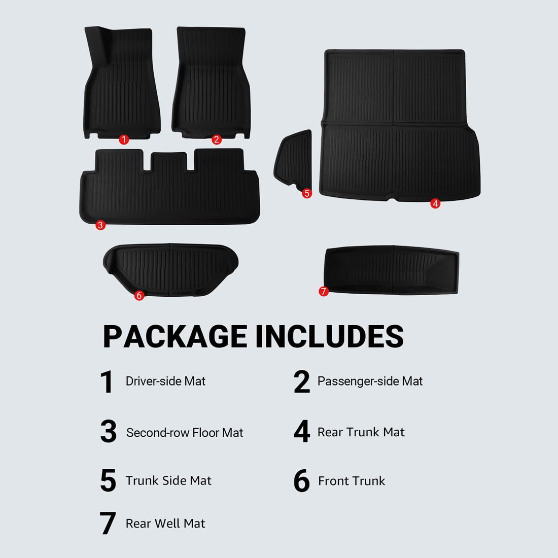 Tespart - Floor Mat for Five Seater Tesla Model S