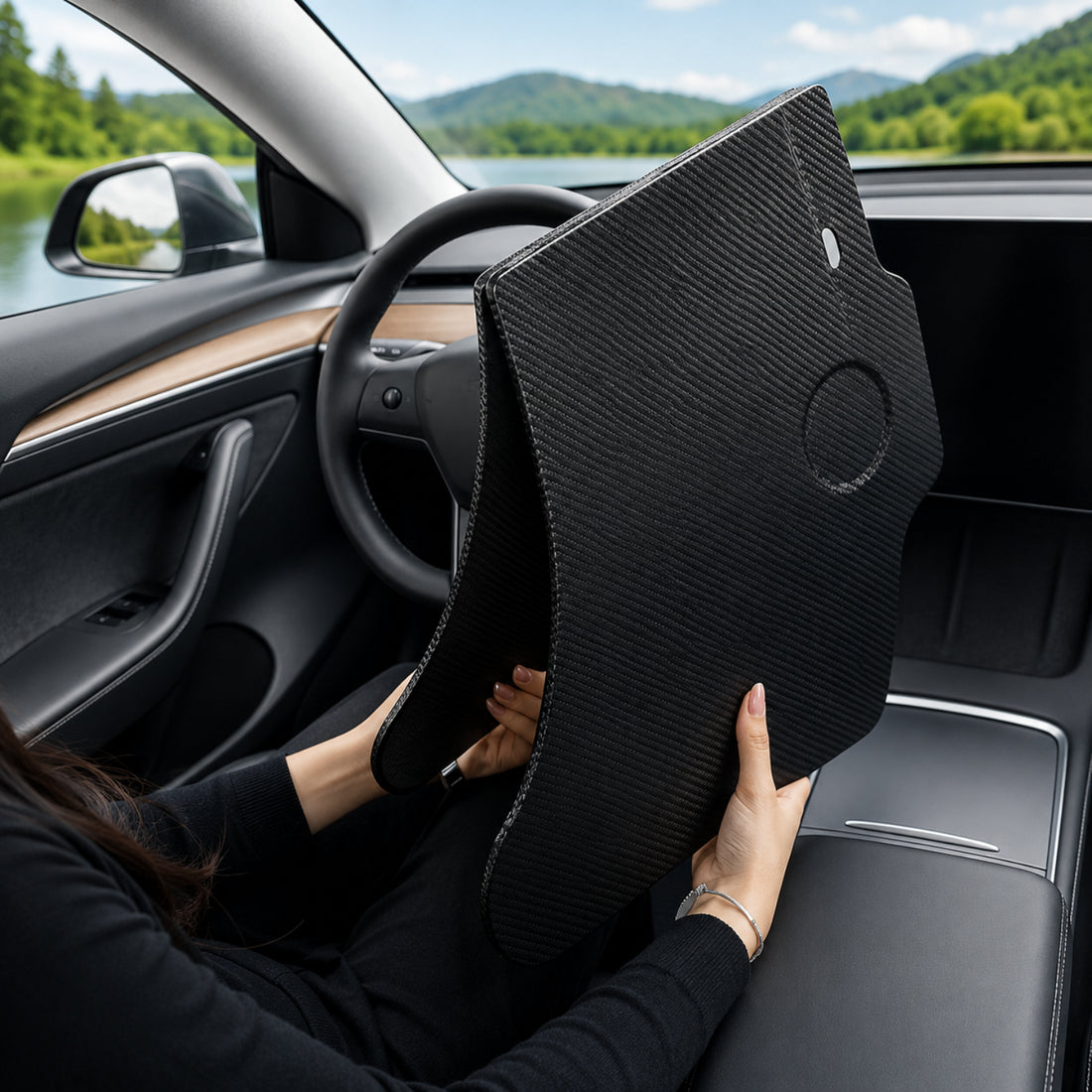 Foldable Car Tray Table for Highland Juniper Carbon Style