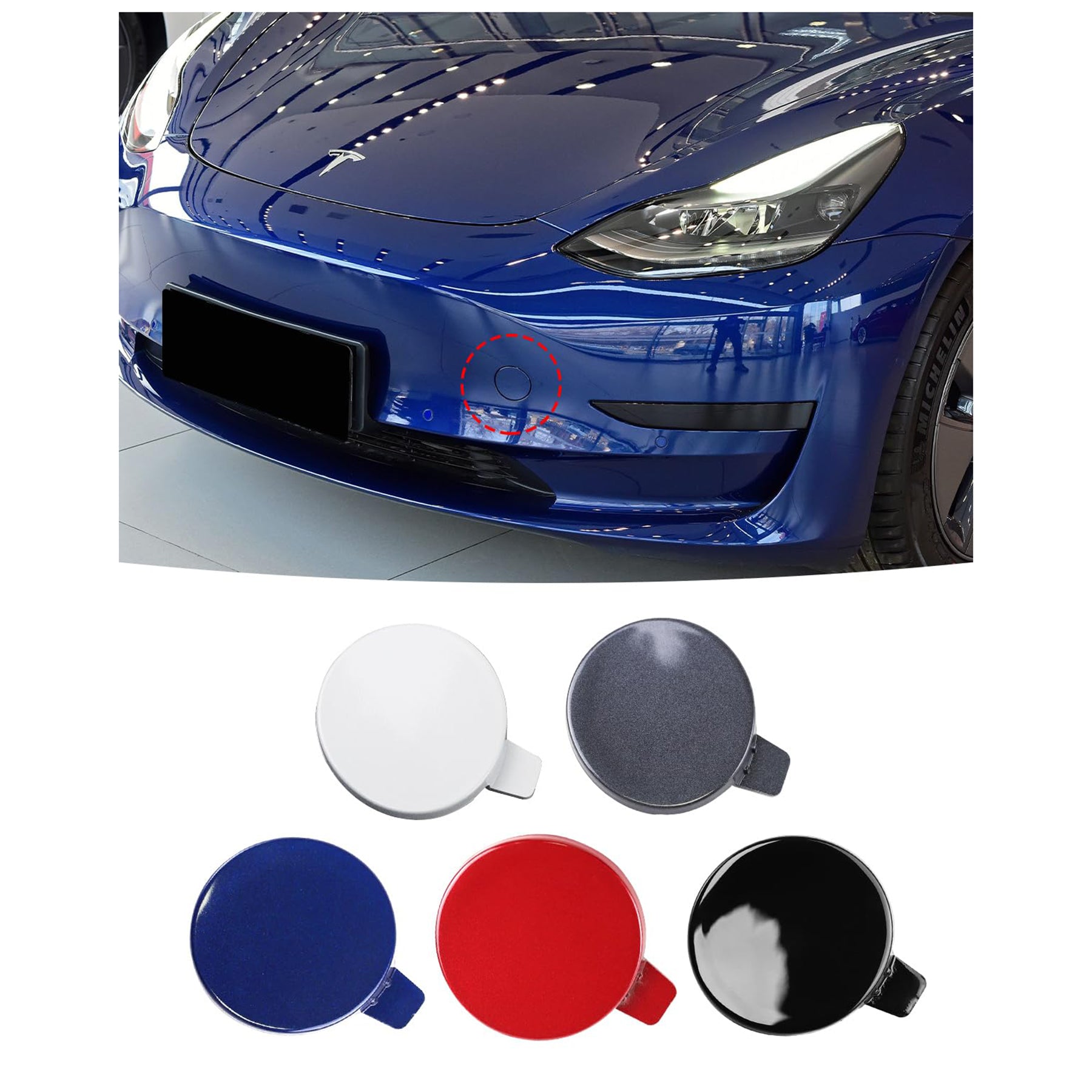 Tespart - Front Bumper Tow Hook Cover OEM for Tesla Model Y 2020-2024 - 1493746-00-A