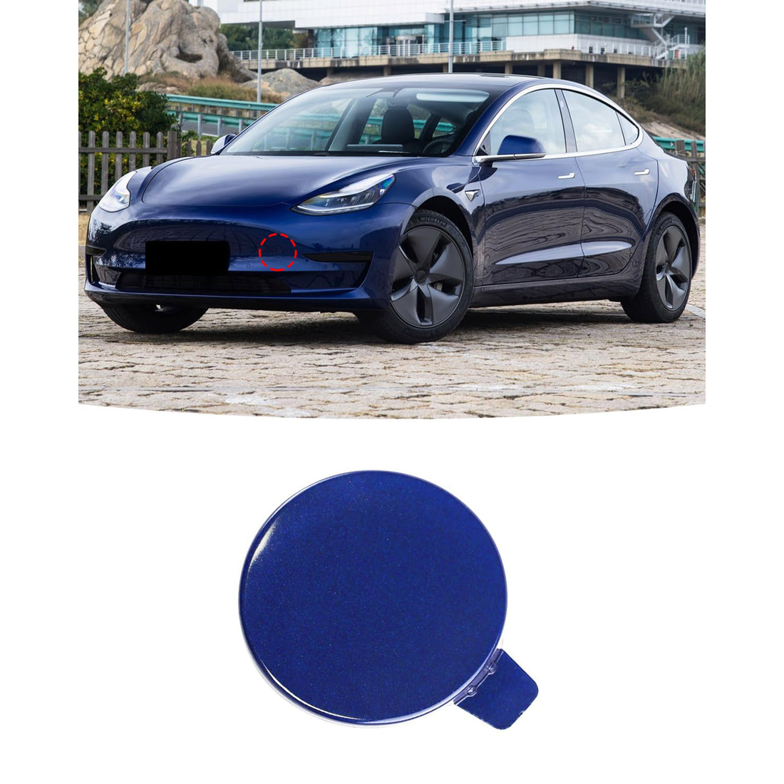 Tespart - Front Bumper Tow Hook Cover OEM for Tesla Model Y 2020-2024 - 1493746-00-A