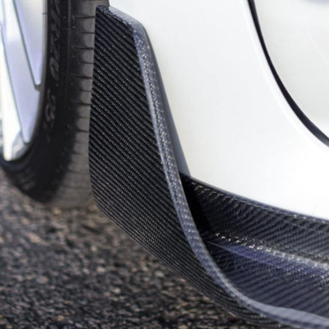 Tespart - Tesla Model 3 Front Lip Spoiler V Style - Real Carbon Fiber