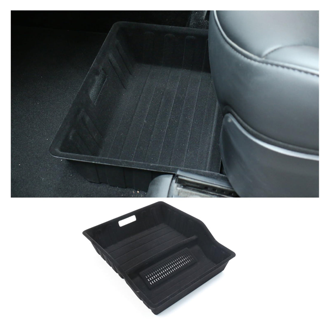 Tespart - Front Rear Under Seat Storage Box for Tesla Model Y 5-Seater