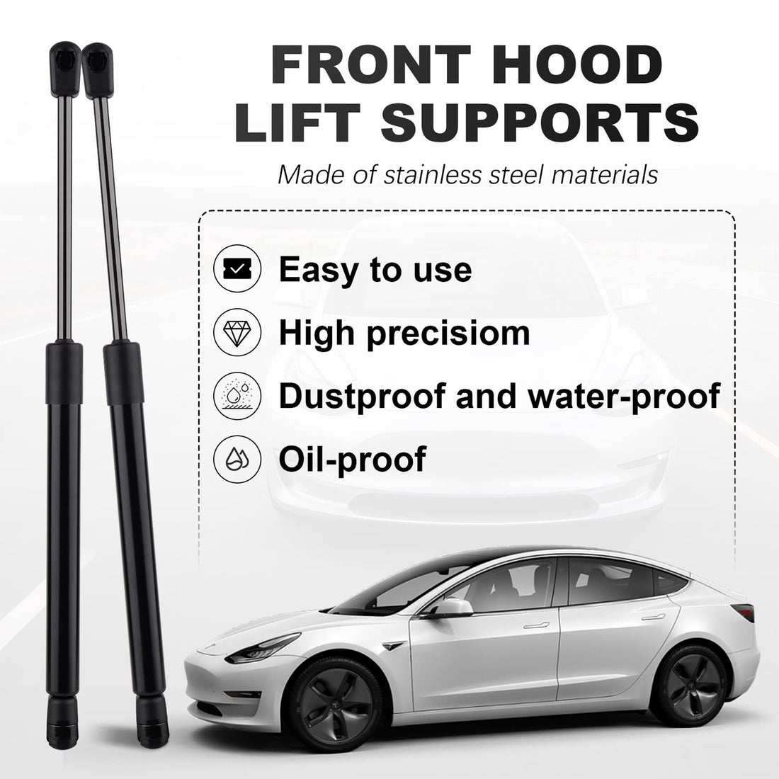 Tespart - Front hood lift shock strut gas spring suitable for Tesla Model 3/Y