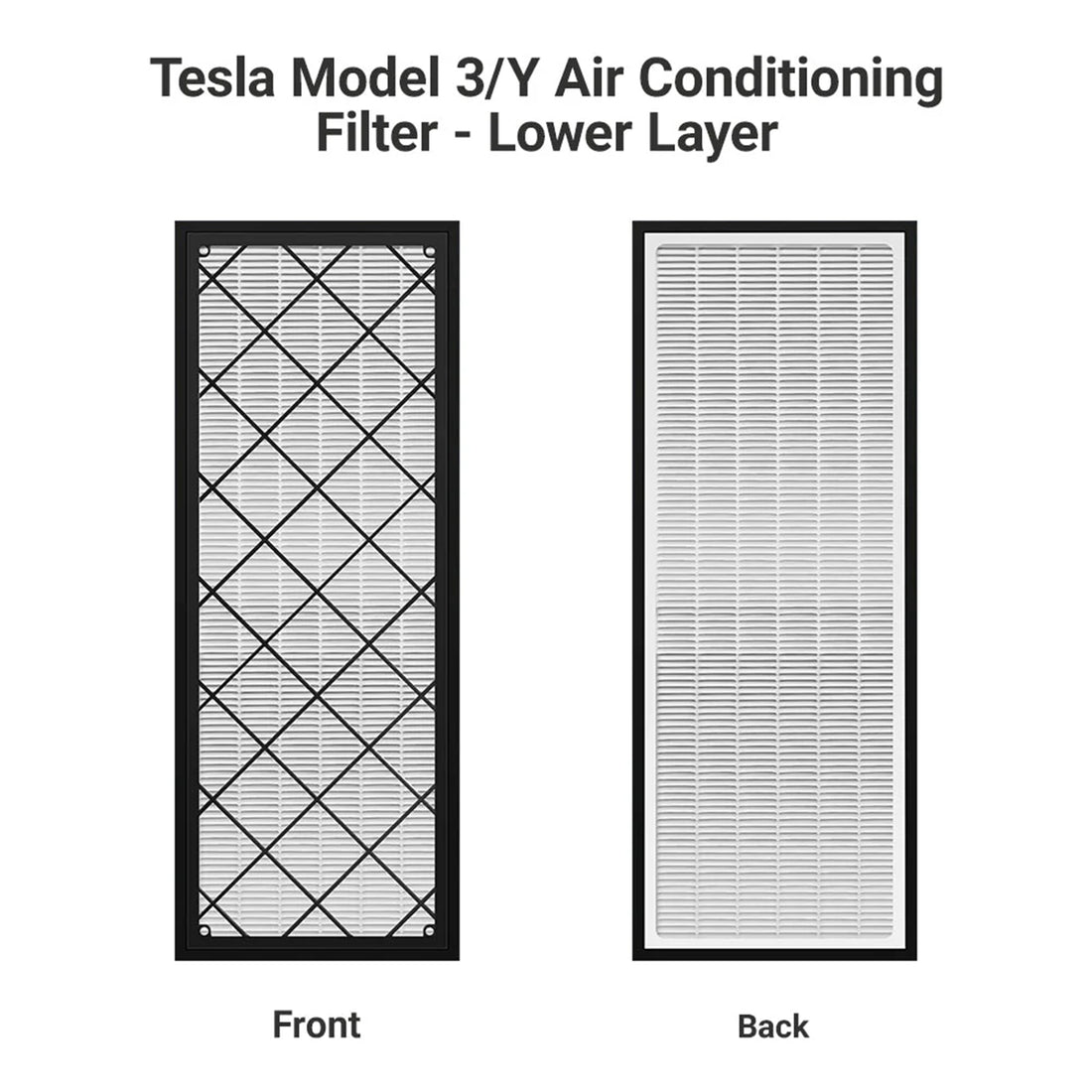 Tespart - HEPA Upper Lower Air Filter for Tesla Model Y (4 PCS)