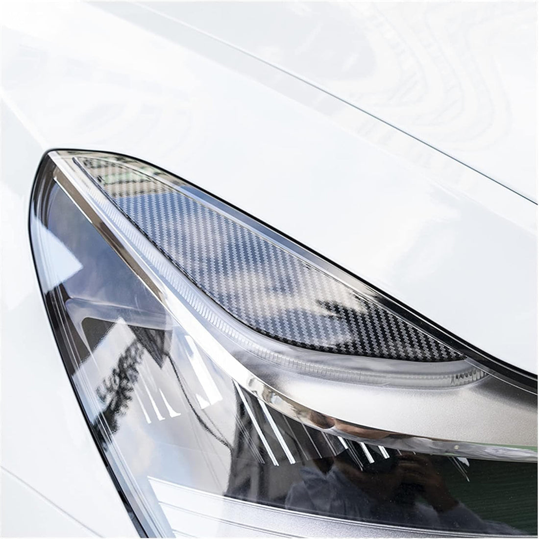 Tespart - Headlight eyelid trimming eyebrow stickers suitable for Tesla Model 3 （2017-2021）