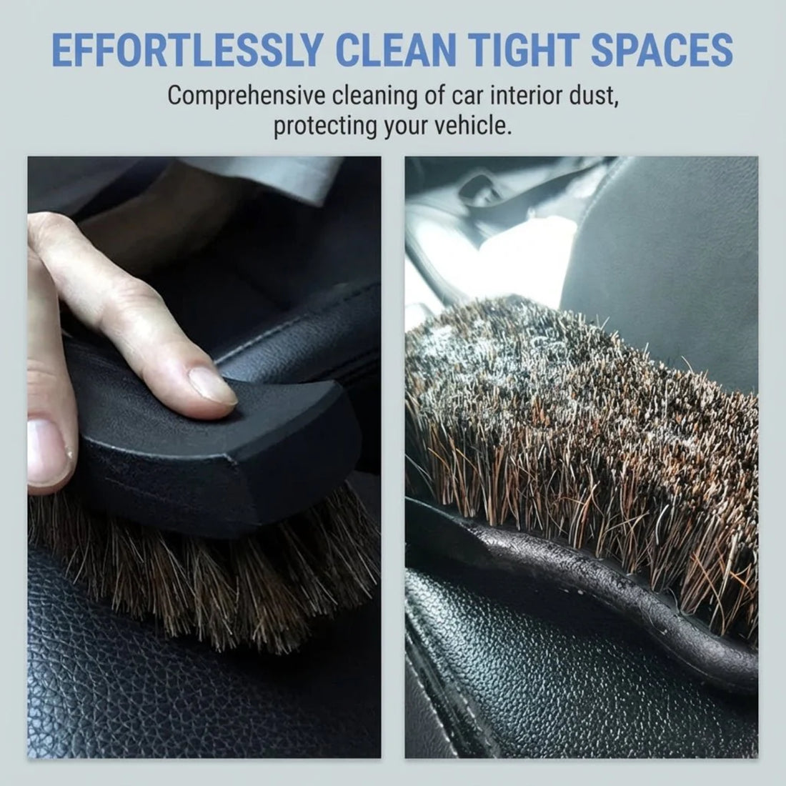 Horse Hair Leather Brush for Tesla Interior Deep Cleaning