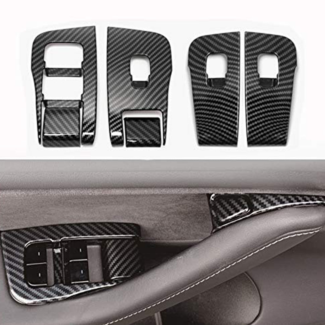 Tespart - Inner Window Switch ABS Cover for Left-Hand-Drive Tesla Model 3 2017-2023