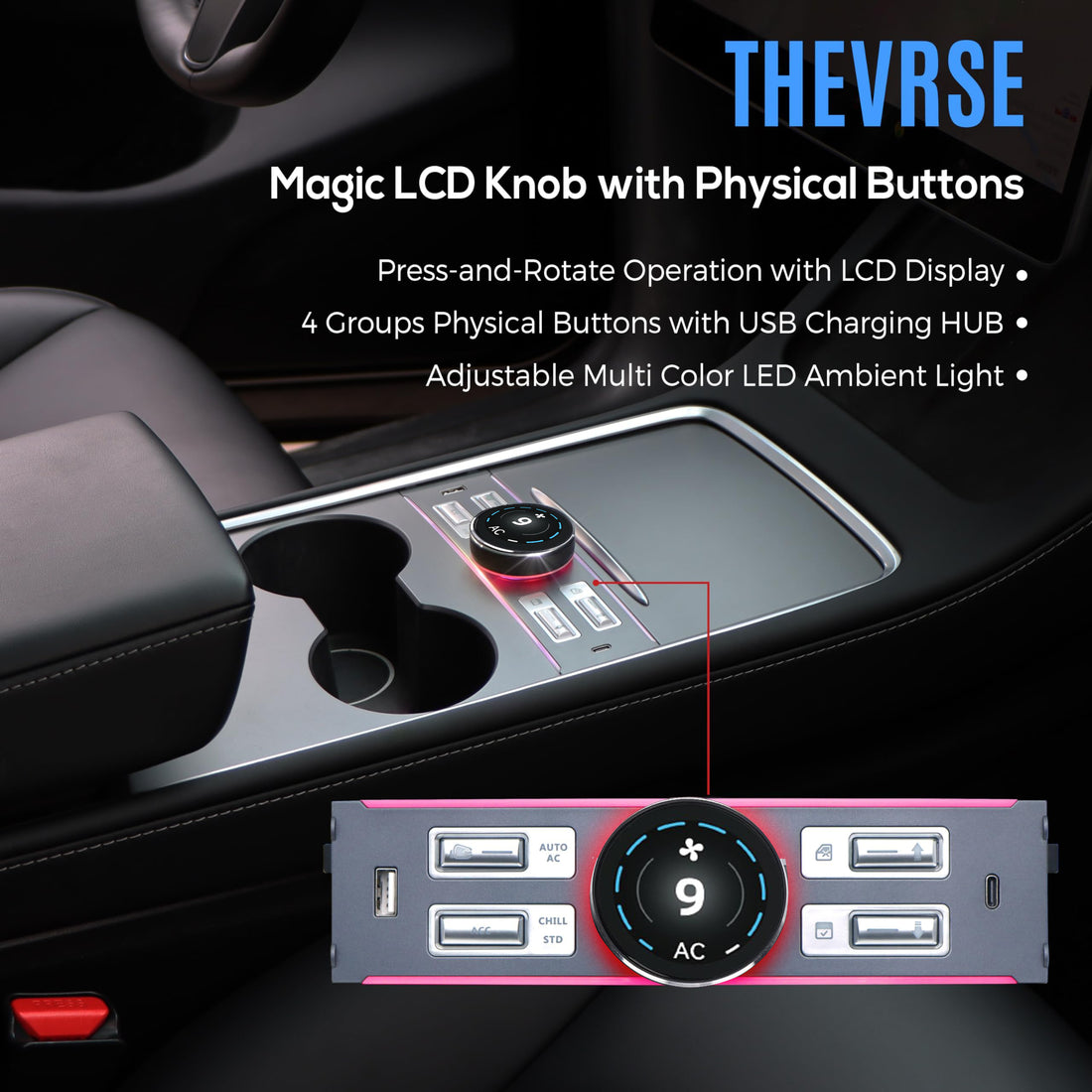 Tespart - LCD Knob Docking Station for Tesla Model 3 Highland / Y
