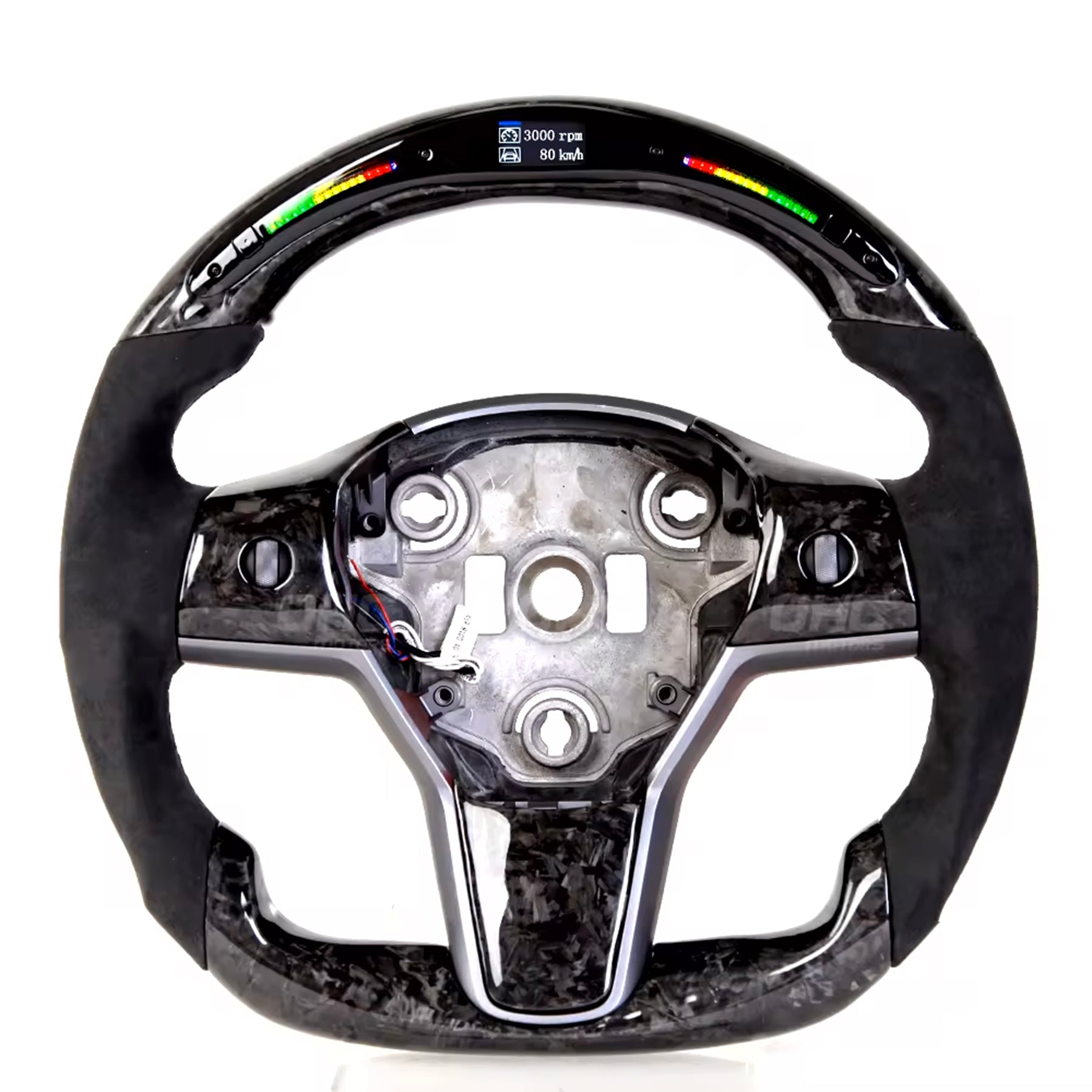 Tespart - Model 3 / Y LED Sport Alcantara Steering Wheel 【Style 32】