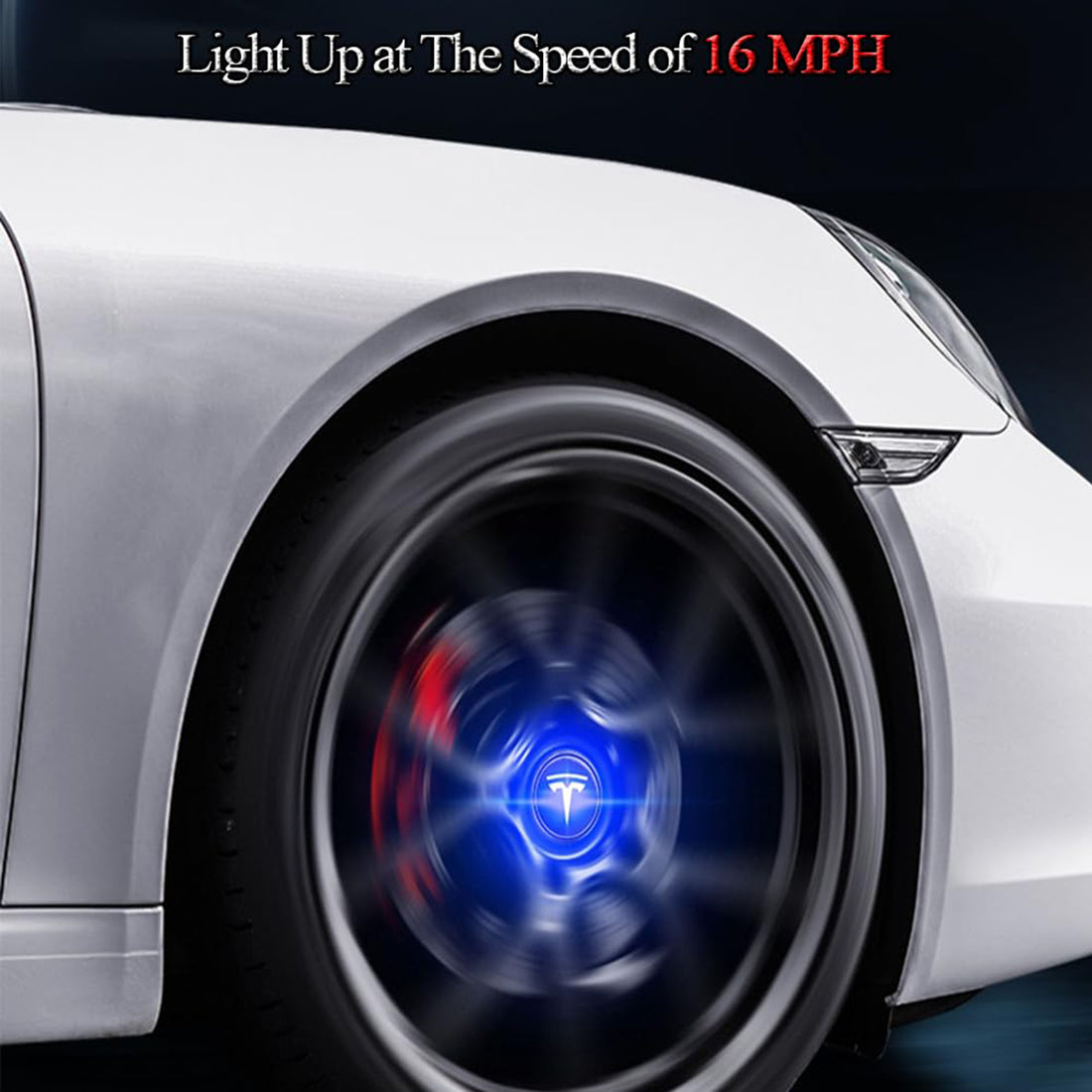 Tespart - LED Wheel Hub Light Caps For Tesla Model 3 2017-2024（4pcs）