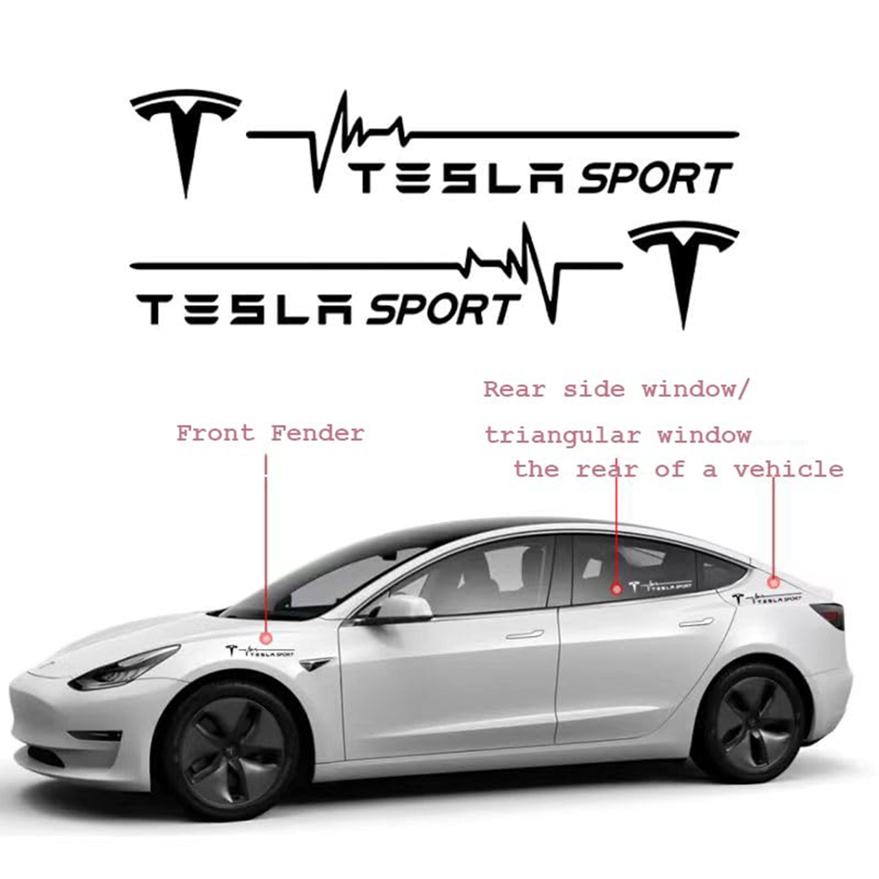 Tespart - Letter Emblem Sticker For Tesla Model 3/Y/S/X
